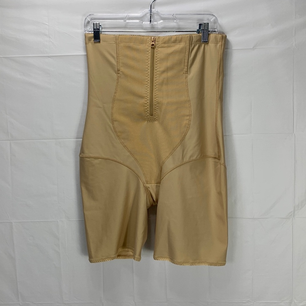 High Waisted Slimming Tan Cream Bodysuit Undershorts Size 3X